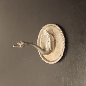 Vintage Silverplated Swan / Goose Ring Holder Jewelry Tray